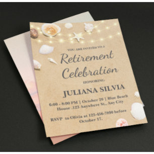 Flyer Sand Seashells Beach Retirement Fiesta