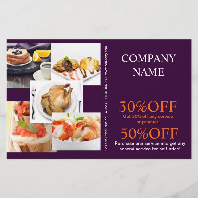 Flyer Sándwich de hamburguesa de carne chef privado cate (Frente)