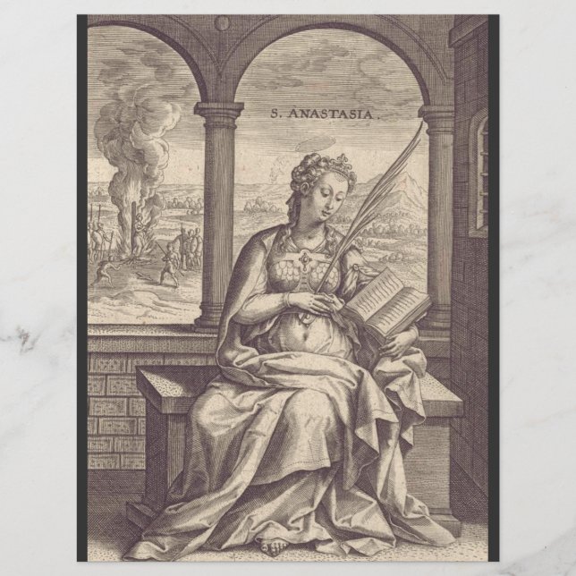 Flyer Santa Anastasia, santa cristiana y mártir (Frente)