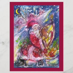 FLYER SANTA CLAUS JUGANDO HARP A LA LUZ DE LA LUNA