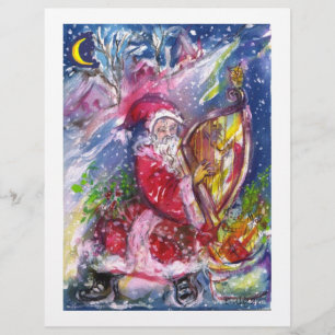 FLYER SANTA CLAUS JUGANDO HARP A LA LUZ DE LA LUNA