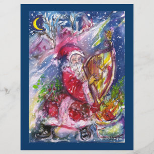 FLYER SANTA CLAUS JUGANDO HARP A LA LUZ DE LA LUNA