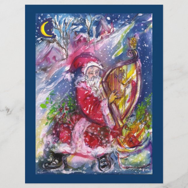 FLYER SANTA CLAUS JUGANDO HARP A LA LUZ DE LA LUNA (Frente)
