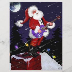 Flyer Santa Claus tocando guitarra eléctrica
