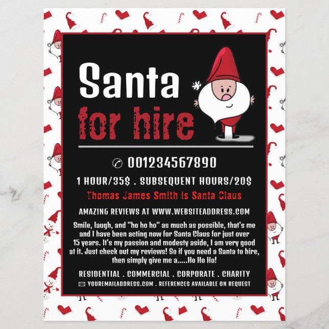 Flyer Santa y Snowman, anuncio de artista de Santa Claus (Frente)