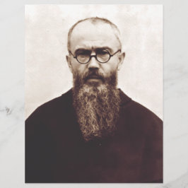 Flyer Santo Maximiliano Kolbe sacerdote católico polaco