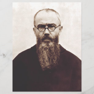 Flyer Santo Maximiliano Kolbe sacerdote católico polaco