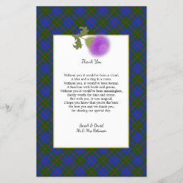 Flyer Scotch Clan Tartan Boda Poem Gracias Scroll