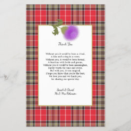 Flyer Scotch Clan Tartan Boda Poem Gracias Scroll