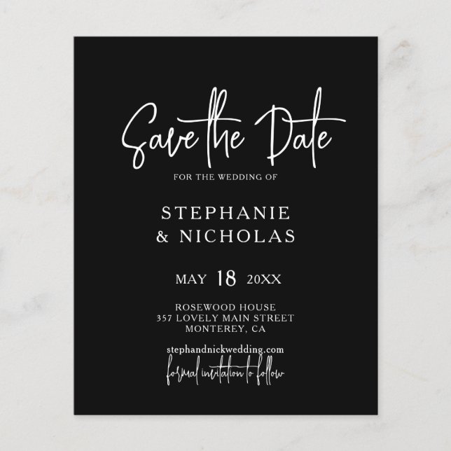 Flyer Script de tipografía moderna de presupuesto Guarda (Frente)