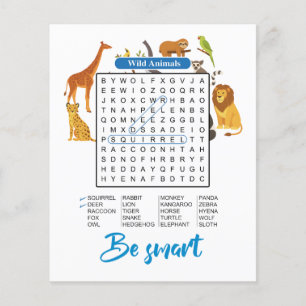 Flyer Sé Inteligente – Búsqueda de Palabras de Animales
