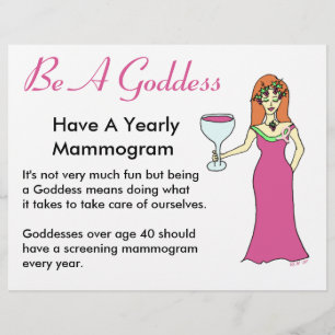 Flyer Sé Una Diosa, Ten Una Diosa De Vino Mammográfica B
