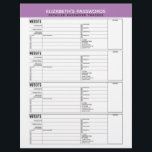 Flyer Seguimiento básico de contraseñas con nombre de us<br><div class="desc">Un gran diseño para organizar sus contraseñas. Este diseño incluye un área para agregar su nombre en la parte superior. Otras áreas incluían información básica de contraseña para el nombre de usuario y la contraseña. Puede cambiar la barra de color de la parte superior.</div>