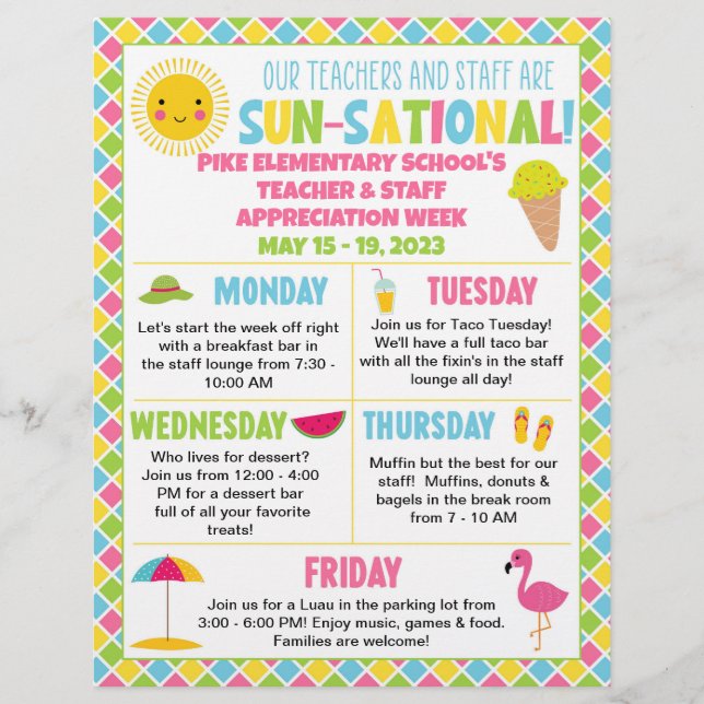 Flyer Semana de Apreciación de Profesores y Personal Tem (Frente)