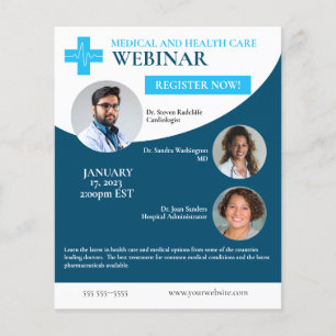 Flyer Seminario web de atención médica y de salud