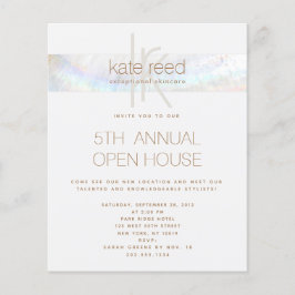 Flyer Sencilla monograma simple con franja blanca