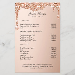 Flyer Sentido del Glamour moderno Rosegold Glitzer