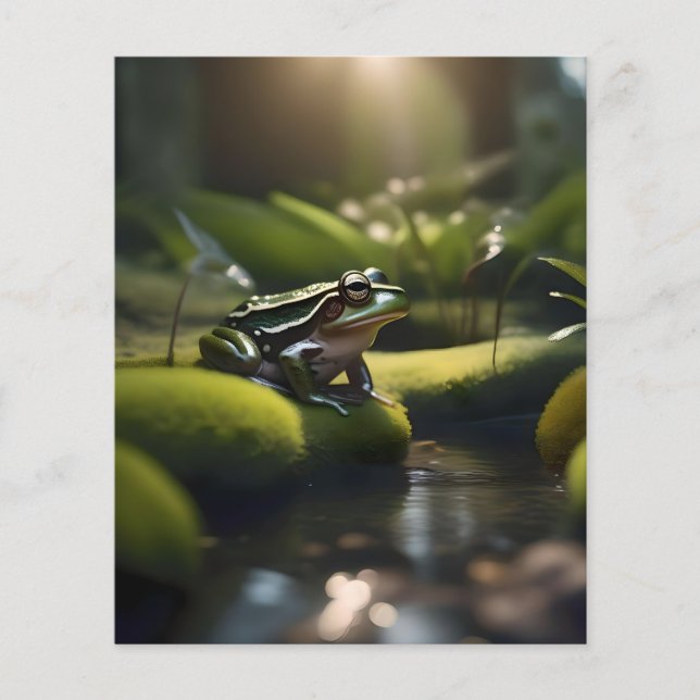 Flyer Serenidad Esmeralda: Una Rana Verde junto al Río (Frente)