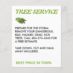 Flyer servicio de árbol