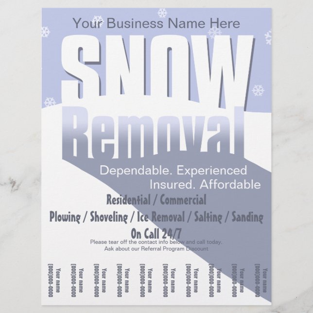 Flyer Servicio de arrastre de nieve. Operaciones de elim (Frente)