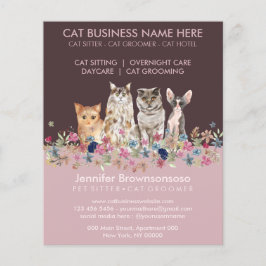 Flyer Servicio de asiento para gato rosa