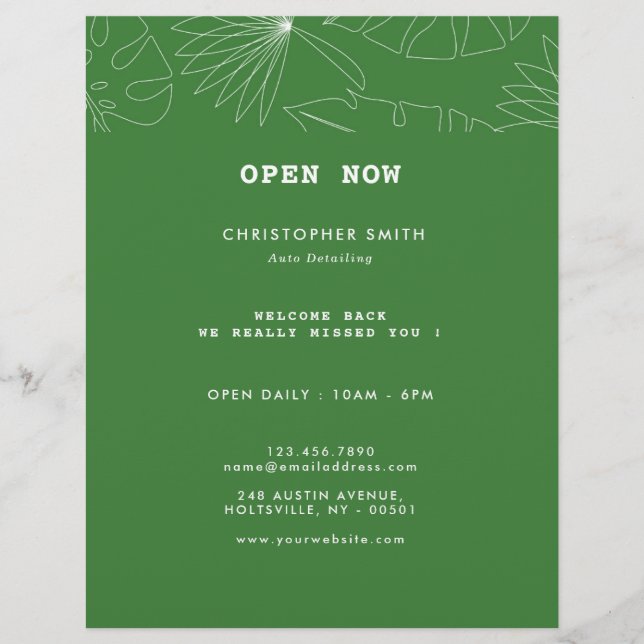 Flyer Servicio de desactivación automática tropical (Frente)