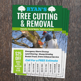 Flyer Servicio de eliminación de árbol, número de teléfo