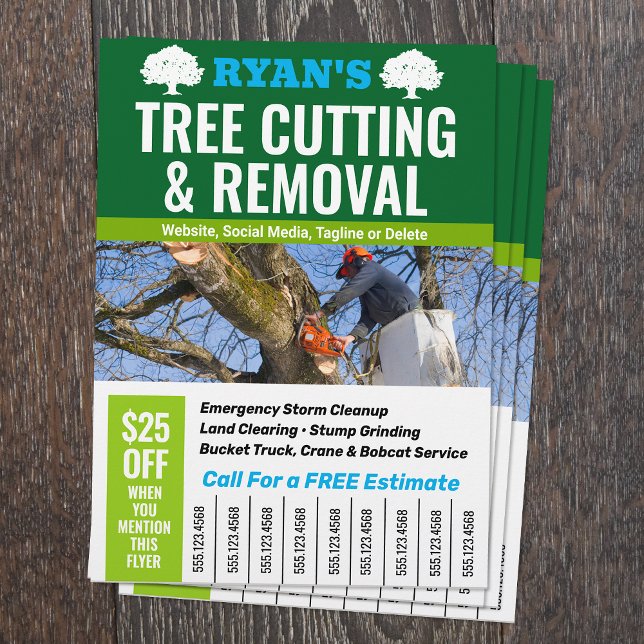 Flyer Servicio de eliminación de árbol, número de teléfo (Subido por el creador)