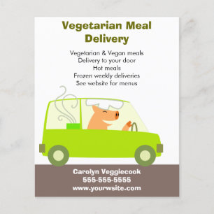 Flyer Servicio de entrega de comidas vegetarianas