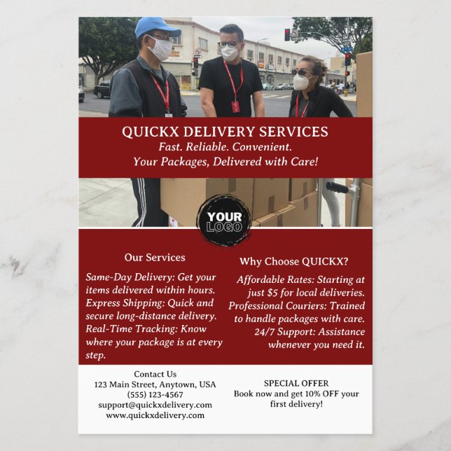 Flyer Servicio de entrega de personalizados (Frente)