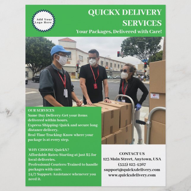 Flyer Servicio de entrega profesional (Frente)