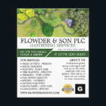 Flyer Servicio de jardinería, Horticulturista<br><div class="desc">Servicio de jardinería paisajista,  Volante publicitario Horticulturista por The Business Card Store.</div>