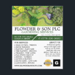 Flyer Servicio de jardinería, Horticulturista<br><div class="desc">Servicio de jardinería paisajista,  Volante publicitario Horticulturista por The Business Card Store.</div>