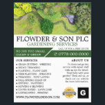 Flyer Servicio de jardinería paisajística, horticultor<br><div class="desc">Servicio de jardinería paisajística,  Folleto publicitario de horticultor de The Business Card Store.</div>