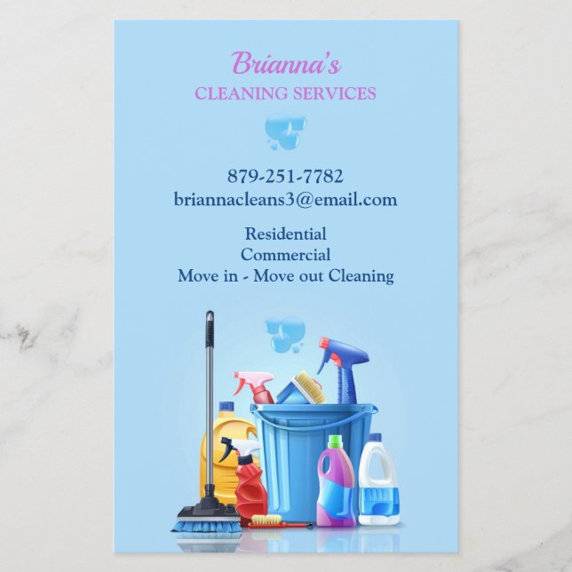 Flyer Servicio de limpieza (Frente)