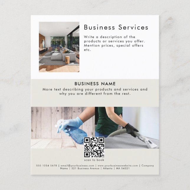 Flyer Servicio de limpieza de casas con personal de limp (Frente)