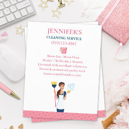 Flyer Servicio de limpieza de casas de doncella Polka