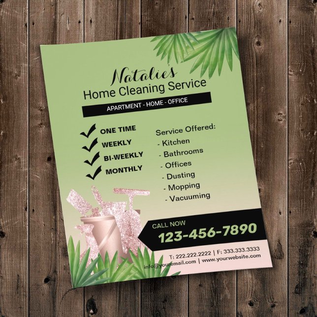 Flyer Servicio de limpieza de casas de la Casa Verde (Subido por el creador)