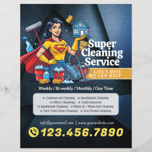 Flyer Servicio de limpieza de casas modernas Ama de casa