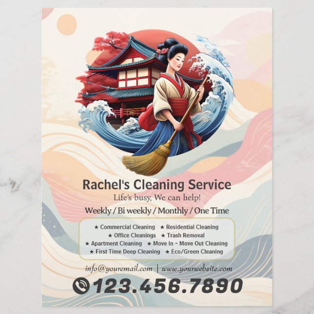 Flyer Servicio de limpieza de casas modernas ama de llav (Frente)