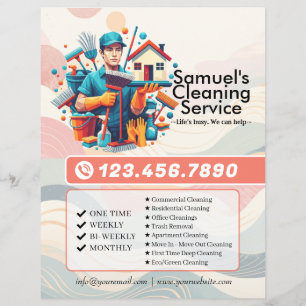 Flyer Servicio de limpieza de casas modernas ama de llav