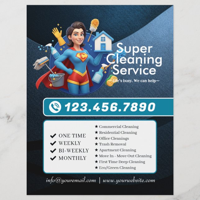 Flyer Servicio de limpieza de casas modernas ama de llav (Frente)