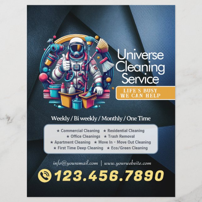 Flyer Servicio de limpieza de casas modernas ama de llav (Frente)