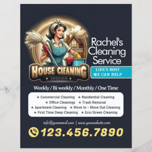 Flyer Servicio de limpieza de casas modernas ama de llav