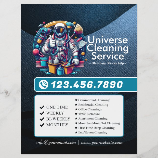 Flyer Servicio de limpieza de casas modernas ama de llav (Frente)