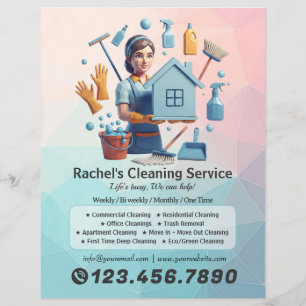 Flyer Servicio de limpieza de casas modernas ama de llav
