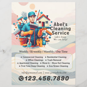 Flyer Servicio de limpieza de casas modernas ama de llav
