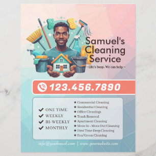 Flyer Servicio de limpieza de casas modernas ama de llav