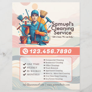 Flyer Servicio de limpieza de casas modernas ama de llav