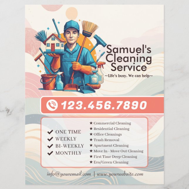 Flyer Servicio de limpieza de casas modernas ama de llav (Frente)